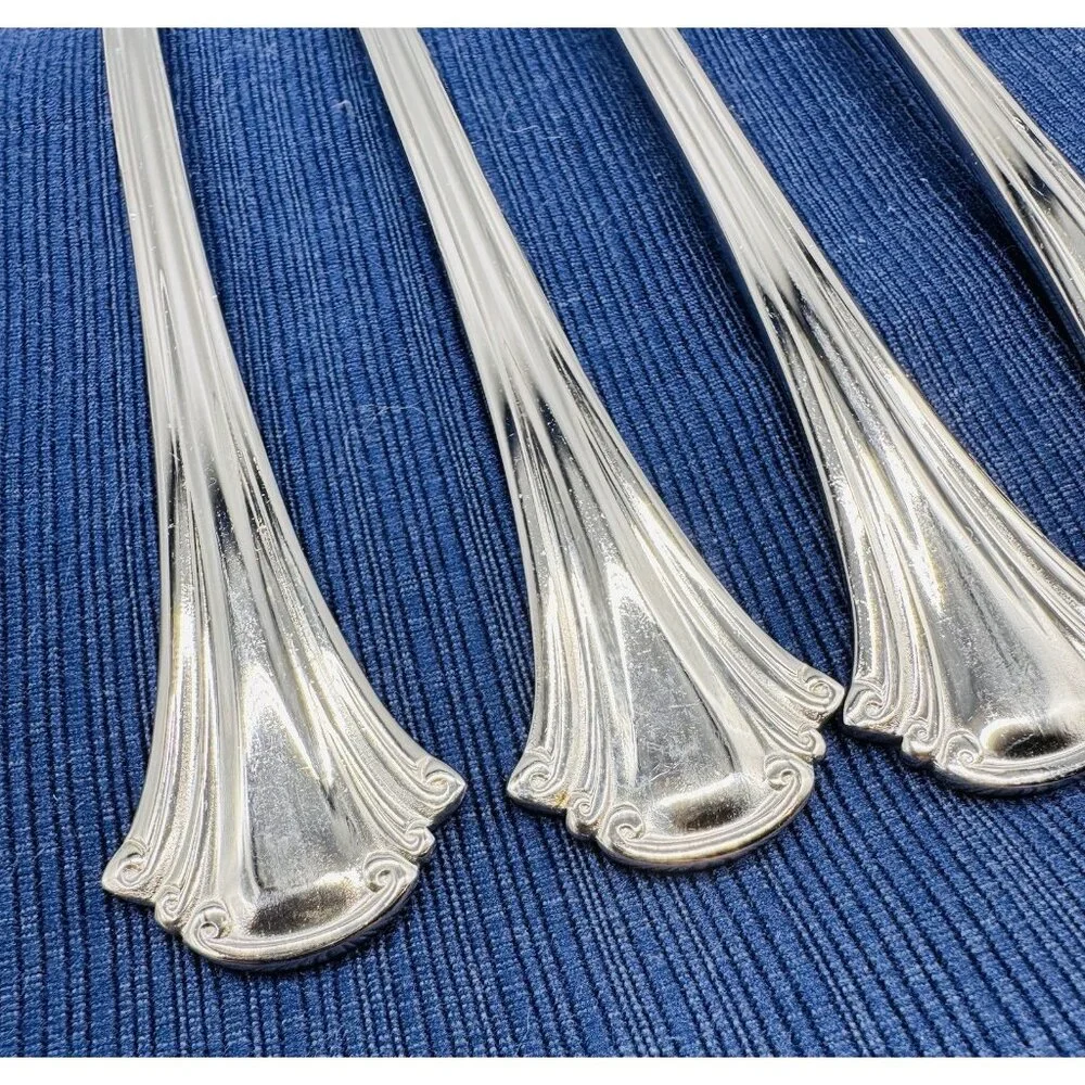Reed and Barton Cortland Fork Glossy Stainless Flatware 8 inch Lot of‎ 4